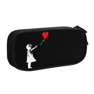 Προσαρμοσμένη μολυβοθήκη Banksy's Balloon Girl Kawaii Boy Girl μεγάλης χωρητικότητας Σχολική τσάντα μολυβιών Banksy World Peace