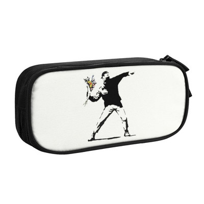 Προσαρμοσμένη μολυβοθήκη Banksy's Balloon Girl Kawaii Boy Girl μεγάλης χωρητικότητας Σχολική τσάντα μολυβιών Banksy World Peace