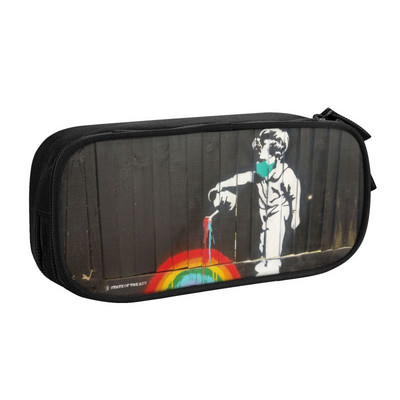 Προσαρμοσμένη μολυβοθήκη Banksy's Balloon Girl Kawaii Boy Girl μεγάλης χωρητικότητας Σχολική τσάντα μολυβιών Banksy World Peace