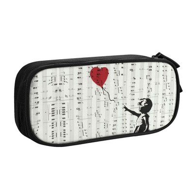 Προσαρμοσμένη μολυβοθήκη Banksy's Balloon Girl Kawaii Boy Girl μεγάλης χωρητικότητας Σχολική τσάντα μολυβιών Banksy World Peace