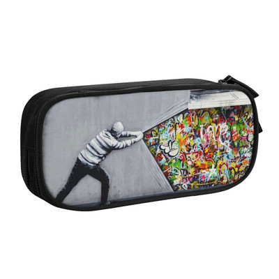Προσαρμοσμένη μολυβοθήκη Banksy's Balloon Girl Kawaii Boy Girl μεγάλης χωρητικότητας Σχολική τσάντα μολυβιών Banksy World Peace