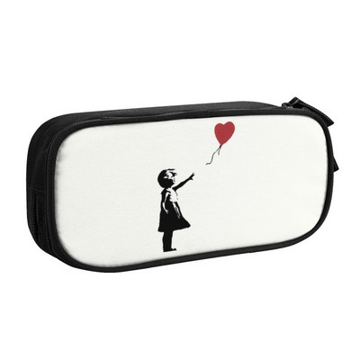 Προσαρμοσμένη μολυβοθήκη Banksy's Balloon Girl Kawaii Boy Girl μεγάλης χωρητικότητας Σχολική τσάντα μολυβιών Banksy World Peace