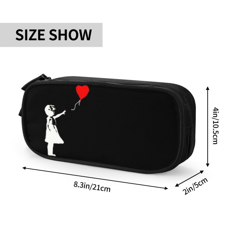 Προσαρμοσμένη μολυβοθήκη Banksy's Balloon Girl Kawaii Boy Girl μεγάλης χωρητικότητας Σχολική τσάντα μολυβιών Banksy World Peace