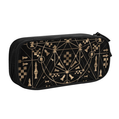 Pielāgoti šaha fantāzijas jauki penāļi zēniem Gilrs liela ietilpība šaha dēļa zīmuļu soma Studentu skola