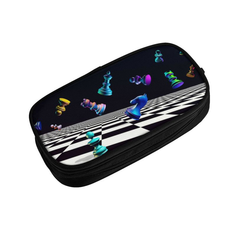 Pielāgoti šaha fantāzijas jauki penāļi zēniem Gilrs liela ietilpība šaha dēļa zīmuļu soma Studentu skola