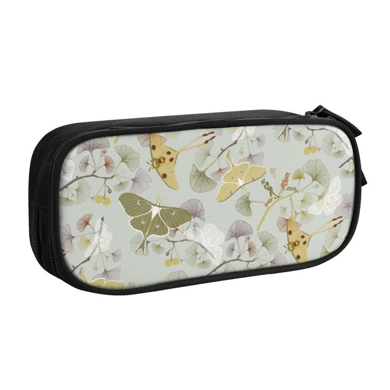 Pielāgoti Luna Moths jauki penāļi meitenēm zēniem liela ietilpība kožu raksta zīmuļu soma Studentu skola