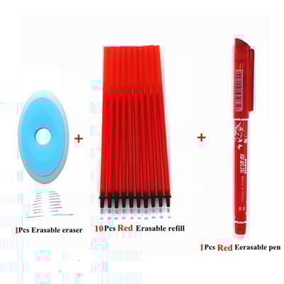 12/20Pcs/Set Brisivo punjenje za olovke Uredske šipke 0,5 mm Izbrisivo plavo crno zeleno punjenje za tintu Perive ručke Uredski školski pribor