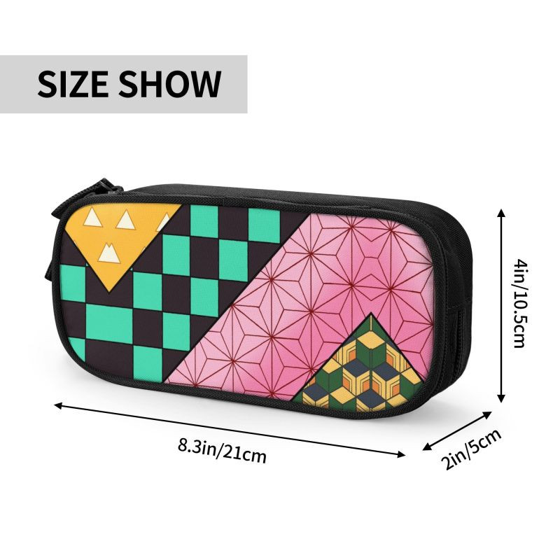 Korejas dēmonu slepkava Kimetsu No Yaiba zīmuļu futrāļi meitenēm, zēniem, pielāgoti Anime Manga liela izmēra glabāšanas pildspalvu kastes soma skolas piederumi