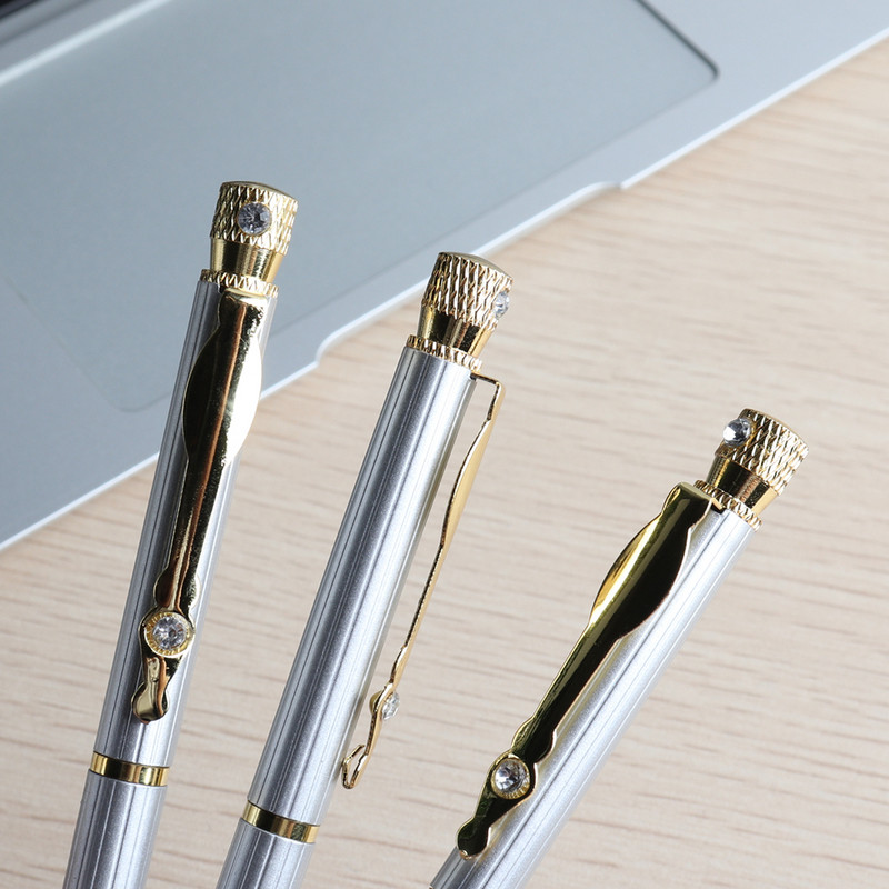 2/11/20PCS stilou cu bilă de diamant Pixuri cu bilă din metal Pix de papetărie 0,7 mm cerneală albastră Rechizite de birou și școlare