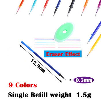 Химикалка, 20 бр./компл. Ученици, изтриваема химикалка, миеща се дръжка, синя, черна, червена 0,5 мм пръчка за пълнене на химикалки за офис училищни консумативи за писане