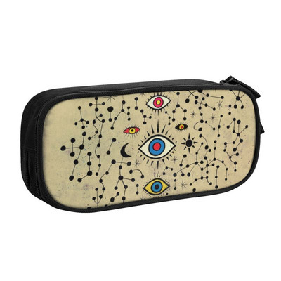 Pisică înconjurată de o pasăre Cutie de creion drăguță Fete Băieți Depozitare mare Joan Miro Artă abstractă Cutie de creion Papetărie pentru studenți