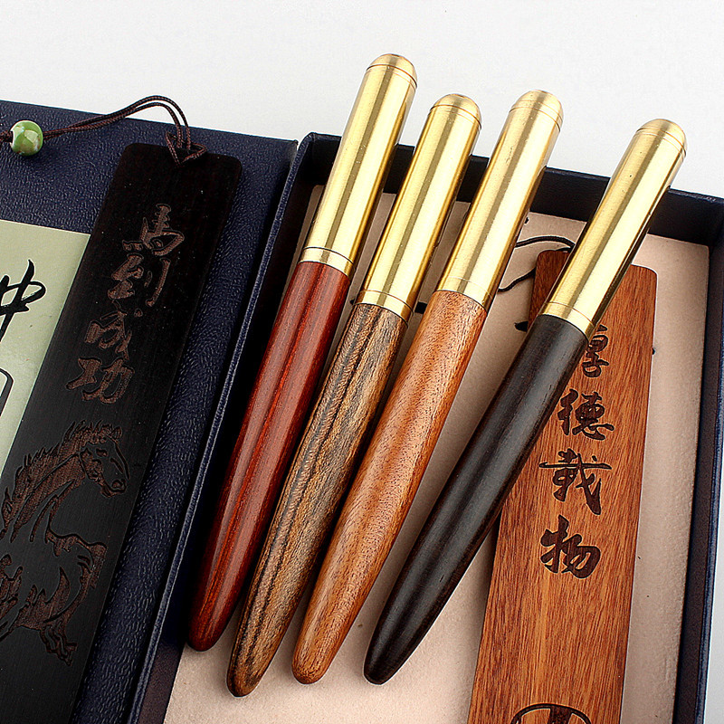 Visokokvalitetna crna luksuzna drvena kemijska olovka Poslovni darovi Kemijska olovka za pisanje Uredski školski pribor Pribor 03665
