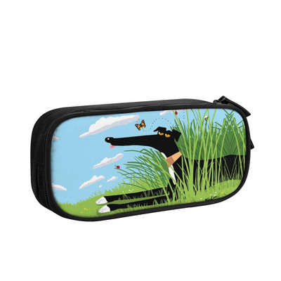 Jauki kurts vipets suns, balts Galgos zīmuļu futrāļi zēniem Gilrs liela ietilpība zīmuļu soma kancelejas preces