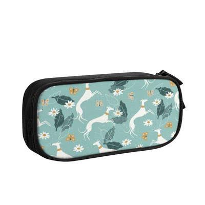 Jauki kurts vipets suns, balts Galgos zīmuļu futrāļi zēniem Gilrs liela ietilpība zīmuļu soma kancelejas preces