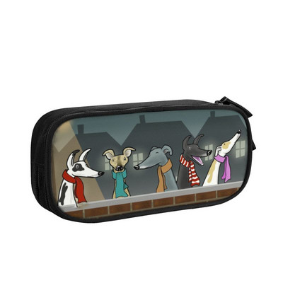 Jauki kurts vipets suns, balts Galgos zīmuļu futrāļi zēniem Gilrs liela ietilpība zīmuļu soma kancelejas preces