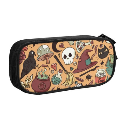 Kísérteties kiscicák iskolai tolltartók fiúknak Gilrs nagy kapacitású halloween boszorkány macska ceruzadoboz tanulóknak irodaszerek