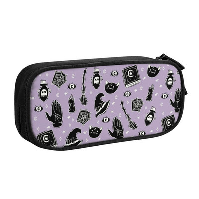 Kísérteties kiscicák iskolai tolltartók fiúknak Gilrs nagy kapacitású halloween boszorkány macska ceruzadoboz tanulóknak irodaszerek