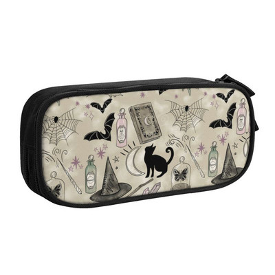 Kísérteties kiscicák iskolai tolltartók fiúknak Gilrs nagy kapacitású halloween boszorkány macska ceruzadoboz tanulóknak irodaszerek