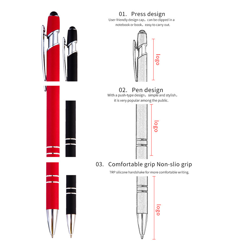 Guľôčkové pero 2 v 1 Stylus Kresliaci tablet Pero Kapacitná obrazovka Dotykové pero Školské kancelárske písanie Kancelárske potreby
