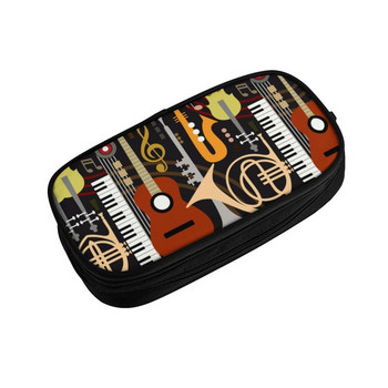 Персонализирани музикални музикални инструменти Сладки калъфи за моливи Момичета Момчета Голям капацитет Музикални ноти Чанта за моливи Ученически аксесоари