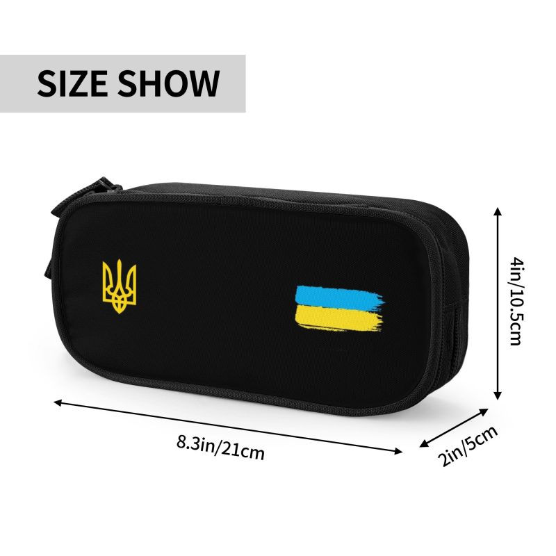 Korejska ukrajinska zastava Pruge Pernice za djevojčice Dječaci Grb Ukrajine Tryzub Velika torba za olovke Kutija za papir