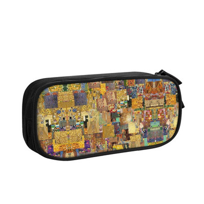 Slatka žena u zlatnim pernicama za djevojčice i dječake velikog kapaciteta The Kiss by Gustav Klimt Torba za olovke Pribor