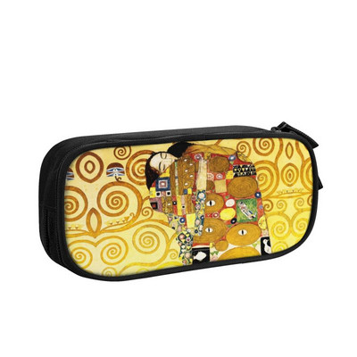 Slatka žena u zlatnim pernicama za djevojčice i dječake velikog kapaciteta The Kiss by Gustav Klimt Torba za olovke Pribor