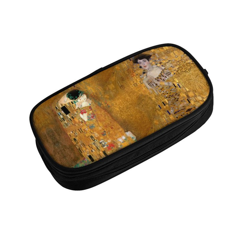 Slatka žena u zlatnim pernicama za djevojčice i dječake velikog kapaciteta The Kiss by Gustav Klimt Torba za olovke Pribor