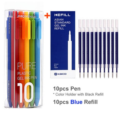 10 ks originálnych gélových per Kaco Pen 0,5 mm, podpisovacie pero, jadro, odolné podpisovacie pero, náplň, hladké písanie pre školskú kanceláriu, inteligentnú domácnosť