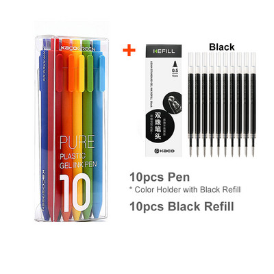 10 ks originálnych gélových per Kaco Pen 0,5 mm, podpisovacie pero, jadro, odolné podpisovacie pero, náplň, hladké písanie pre školskú kanceláriu, inteligentnú domácnosť