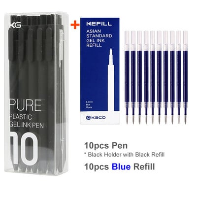 10 ks originálnych gélových per Kaco Pen 0,5 mm, podpisovacie pero, jadro, odolné podpisovacie pero, náplň, hladké písanie pre školskú kanceláriu, inteligentnú domácnosť