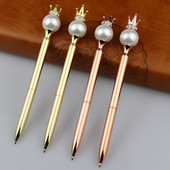 Kreativna velika lopta Kruna Metalna kemijska olovka Olovka sa suhim cvijećem Instrument za poslovni potpis Rotacijska uljana olovka Pribor Gel olovke