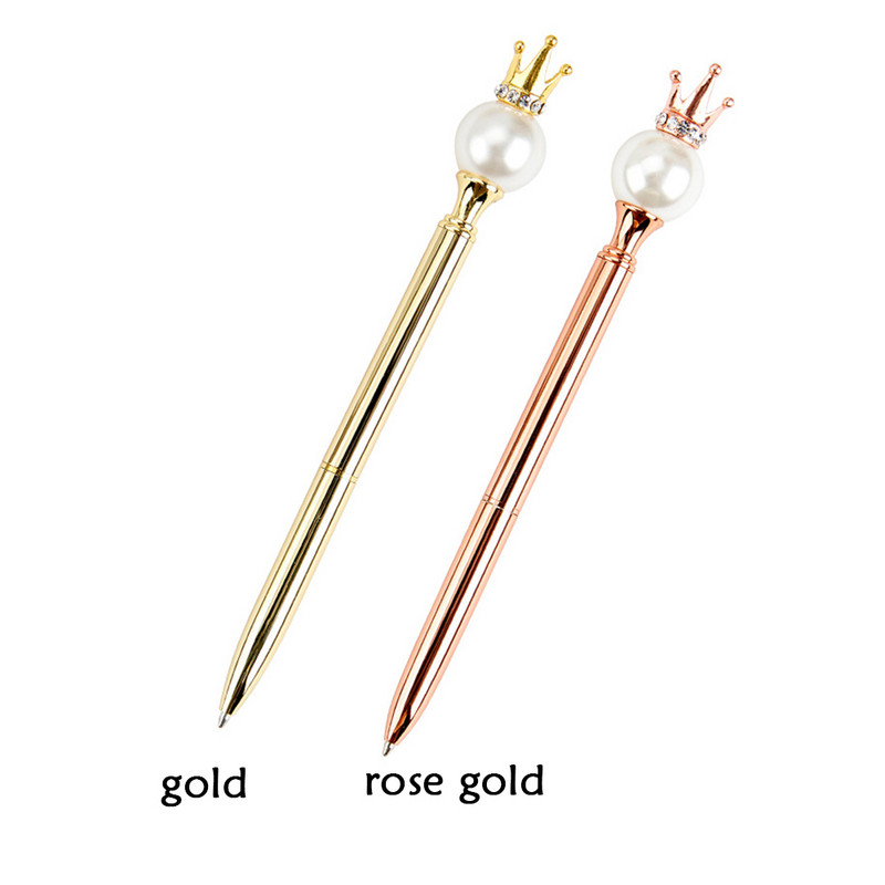 Kreativna velika lopta Kruna Metalna kemijska olovka Olovka sa suhim cvijećem Instrument za poslovni potpis Rotacijska uljana olovka Pribor Gel olovke