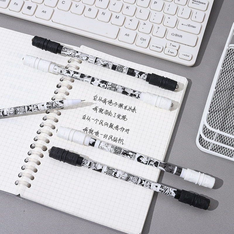 1 db forgatható toll, pörgő játéktoll gyerekeknek, diákoknak, akik vicces játéktollakat írnak Rajzfilm Anime aranyos zselés toll iskolai kellékek