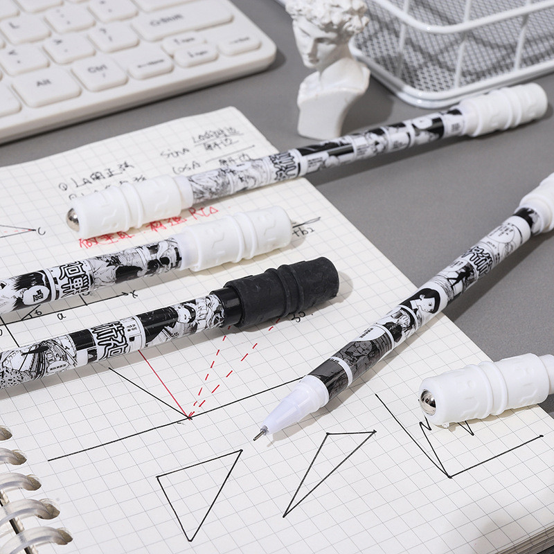 1 db forgatható toll, pörgő játéktoll gyerekeknek, diákoknak, akik vicces játéktollakat írnak Rajzfilm Anime aranyos zselés toll iskolai kellékek