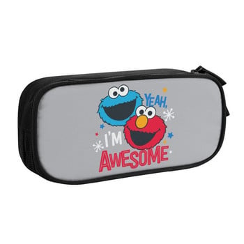 Kawaii Cartoon Sesame Street Cookie Monster Калъф за молив за момичета Момчета Персонализирана чанта за писалка с голям капацитет Кутия за ученически пособия