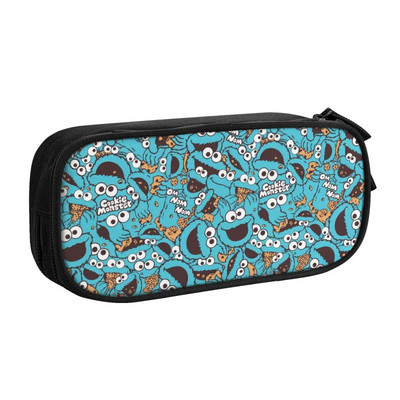 Kawaii Cartoon Sesame Street Cookie Monster pernica za djevojčice i dječake, prilagođena torba za olovke velikog kapaciteta, kutija za školski pribor