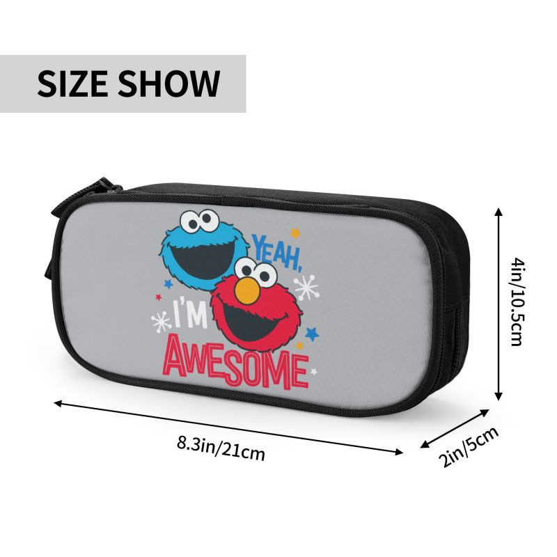 Kawaii Cartoon Sesame Street Cookie Monster pernica za djevojčice i dječake, prilagođena torba za olovke velikog kapaciteta, kutija za školski pribor