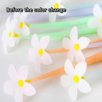 Μαγικό στυλό ! Στυλό τζελ Peach Blossom που μπορεί να αλλάξει χρώμα Χρωματιστό στυλό λουλουδιών 4 τμχ/παρτίδα