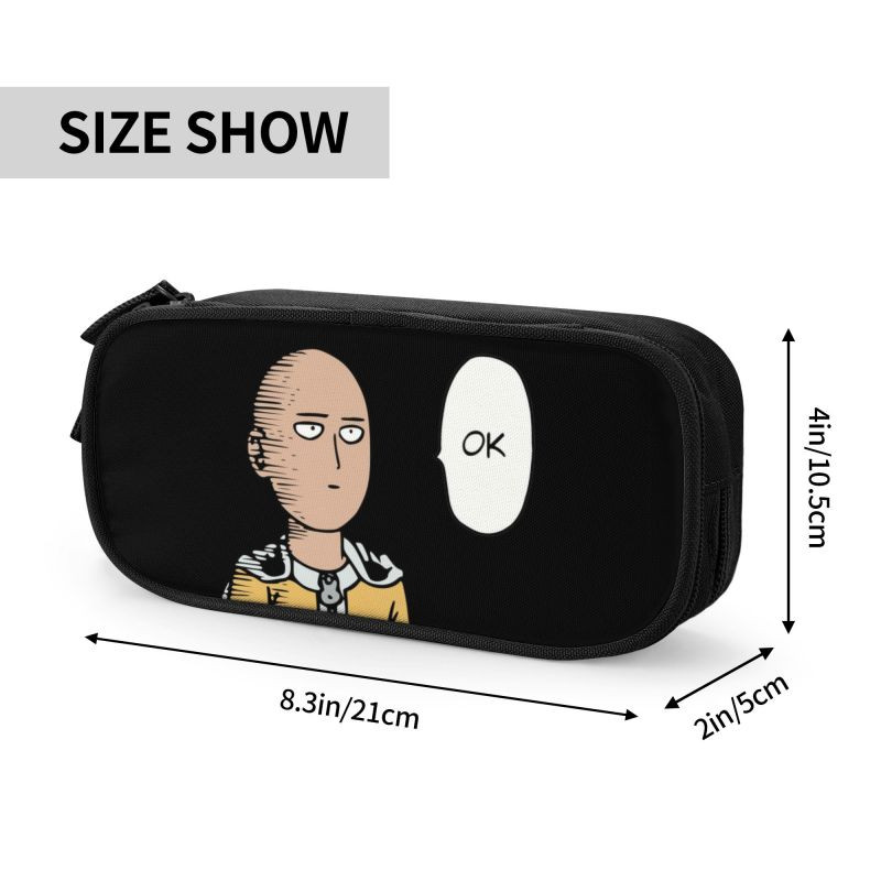 Kohandatud Anime One Punch Print Armas pliiatsitase poisile tüdrukule Suure mahutavusega pliiatsikott koolitarbed