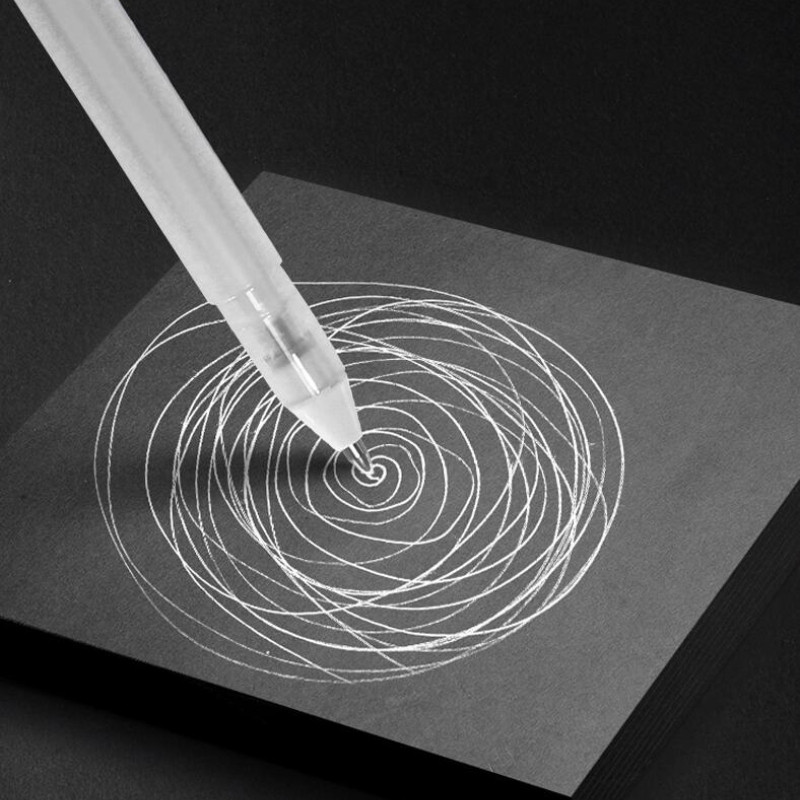 2 kom + 50 komada punjenja/set, zlatno/bijelo/srebrno crtanje, animacija, bijelo punjenje, posebno za studente, crna kartica za kaligrafiju 0,8 mm