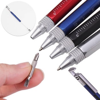 Creative Multifunctional Pen Ballpoint Screwdriver Spirit Level στυλό Πλαστική βάση τηλεφώνου Εργαλείο γραφής χαρτικών