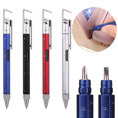 Creative Multifunctional Pen Ballpoint Screwdriver Spirit Level στυλό Πλαστική βάση τηλεφώνου Εργαλείο γραφής χαρτικών