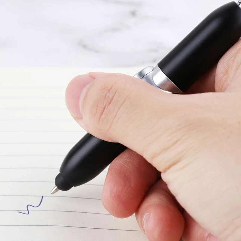 Stilo de decompresie creativ 4 în 1 Pix multifuncțional cu bilă giroscopică Lanternă LED Stilo luminos Ipad pentru ecran tactil