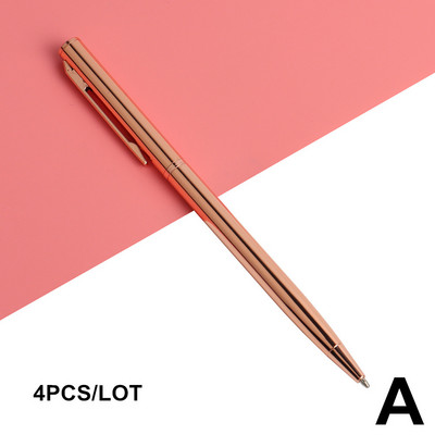 4 τμχ/σετ Νέο ροζ χρυσό στυλό μαργαριταρένιο στυλό με στίγματα διαμάντια Oil ντεγκραντέ Σετ Μαύρο μπλε ανταλλακτικό Novel Stationary Set