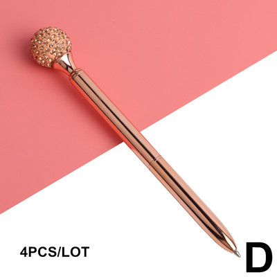 4 τμχ/σετ Νέο ροζ χρυσό στυλό μαργαριταρένιο στυλό με στίγματα διαμάντια Oil ντεγκραντέ Σετ Μαύρο μπλε ανταλλακτικό Novel Stationary Set