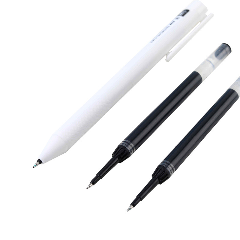 Gel olovka od 12 komada + komplet za ponovno punjenje, crna tinta, 0,5 mm kemijske olovke za školske i uredske potrepštine, studentski tisak, papirna olovka