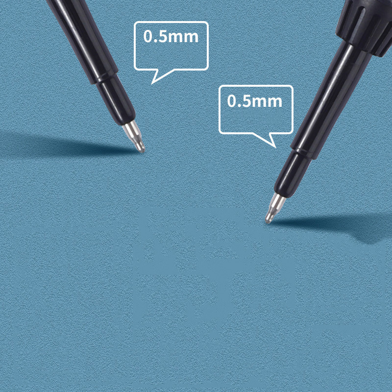 Gel olovka od 12 komada + komplet za ponovno punjenje, crna tinta, 0,5 mm kemijske olovke za školske i uredske potrepštine, studentski tisak, papirna olovka