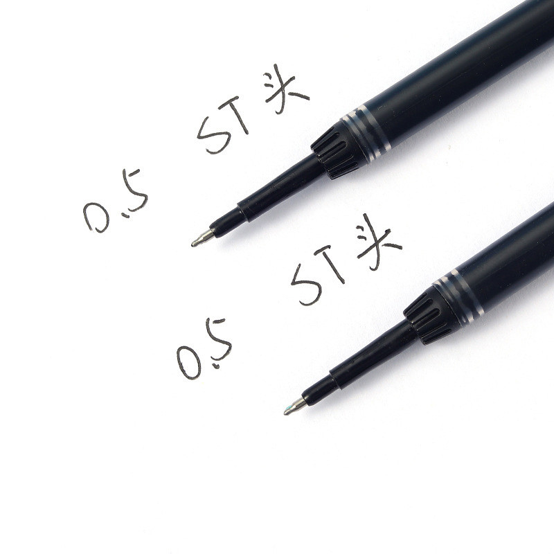 Gel olovka od 12 komada + komplet za ponovno punjenje, crna tinta, 0,5 mm kemijske olovke za školske i uredske potrepštine, studentski tisak, papirna olovka