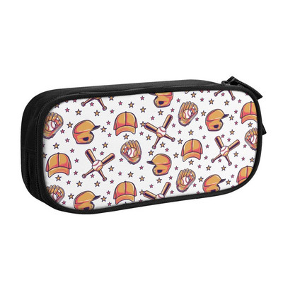 Kawaii beisbola raksta mākslas zīmuļu futrālis meitenēm zēniem liela ietilpība softbola zīmuļu maisiņš skolas piederumi